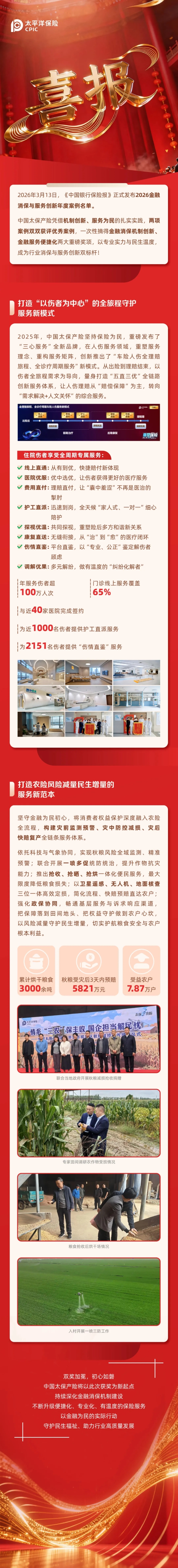 喜報(bào)｜雙項(xiàng)殊榮！中國太保產(chǎn)險(xiǎn)斬獲 2026 金融消保與服務(wù)創(chuàng)新年度優(yōu)秀案例